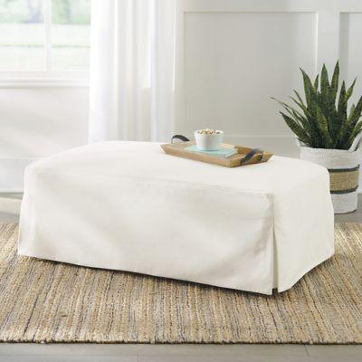 Ava Slipcovered Ottoman (Performance Fabric Pearl)