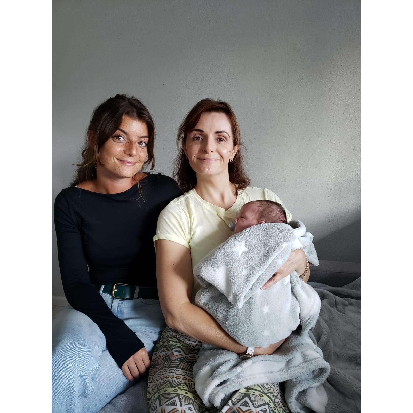 Sarah, Dominique and Lea's baby Aiden