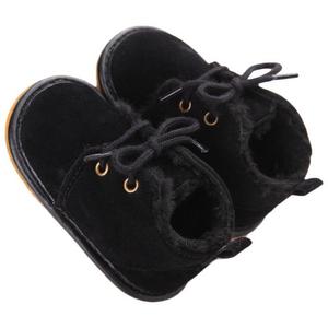 Estamico Baby Shoes Winter Plush Rubber Sole Laces Boots