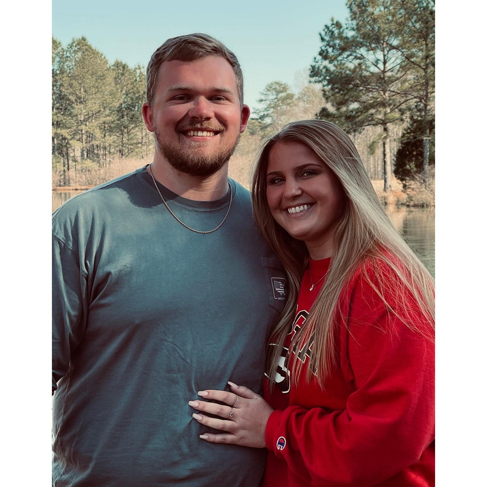 This photo was taken in TJ's parents' backyard when Kailey visited TJ in Georgia for the first time!