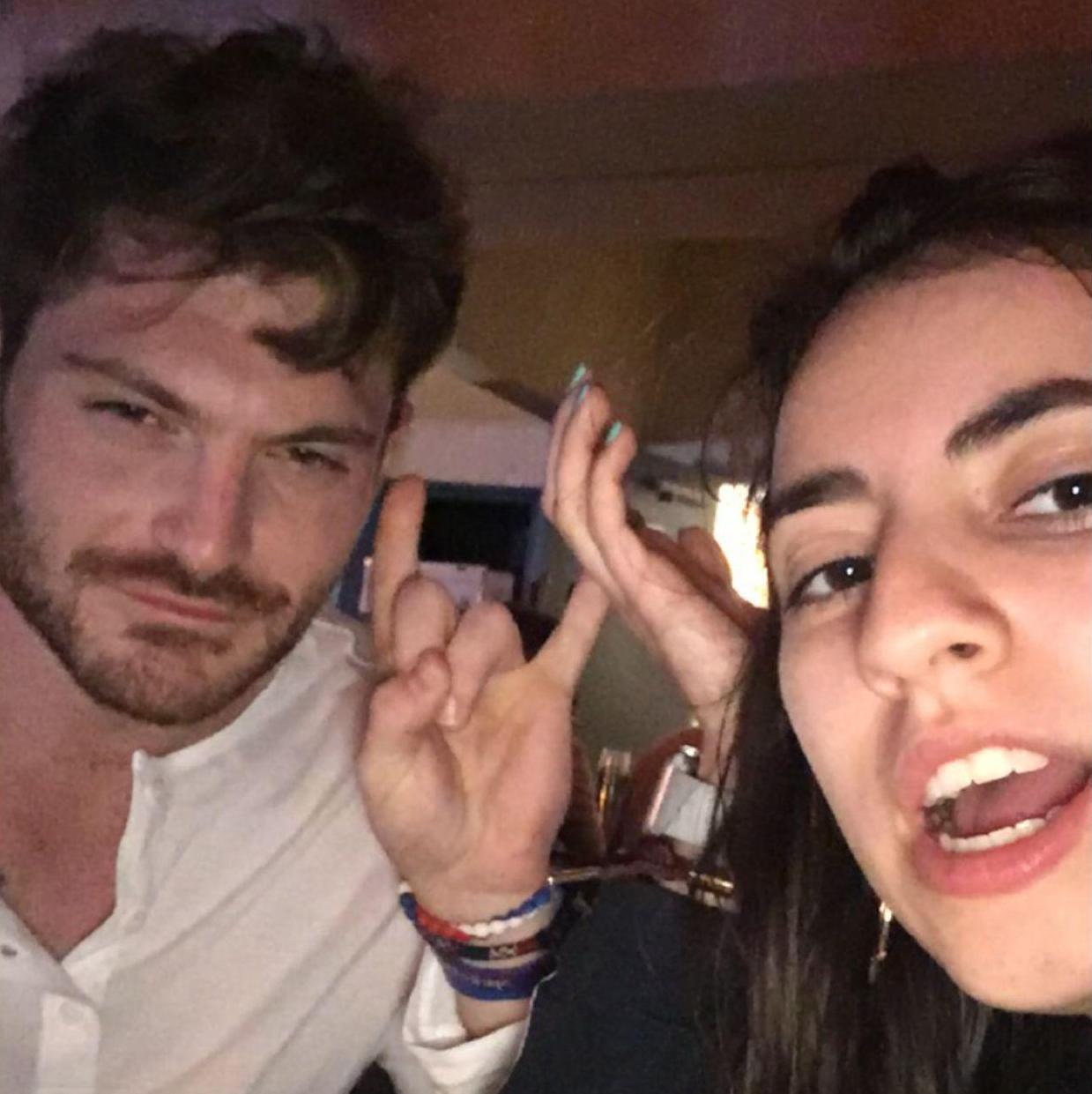Our first trip together...yes we're a couple drinks in...