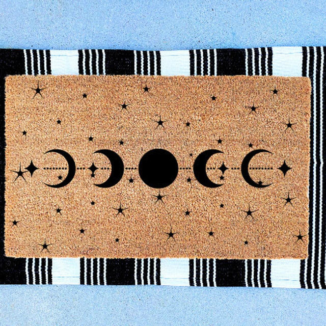 Moon Phases Gifts | Moon Phases Doormat | Lunar Phase | Boho Welcome Door Mat | Celestial Decor | Moon Stars Decor | Astronomy Lover Gifts