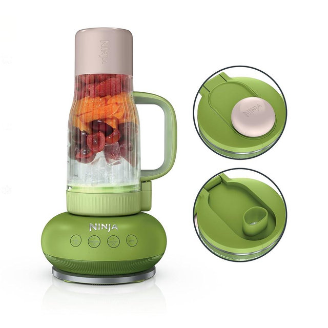 Ninja BlendBOSS | Personal Smoothie Blender & Tumbler | 26oz Travel Tumbler w/Leakproof Lid & Intergrated Chug Spout | AutoIQ Technololgy | 1200 Peak Watt | Watermelon Bubblegum | DB301GNBRN | (NEW)