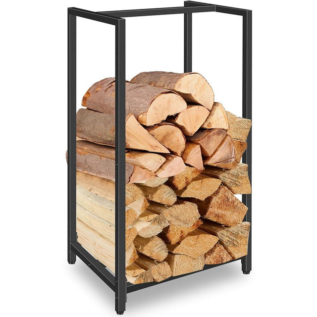 Lilybud--lily Firewood Rack Indoor Outdoor, 30” Tall Firewood Holder Metal Small Log Wood Rack Portable Vertical Wood Storage Racks Indoor Log Racks for Firewood Fireplaces, Fire Pits, and Stoves