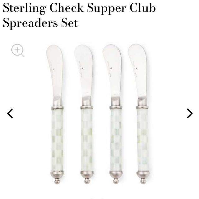 MacKenzie Childs Sterling Check Supper Club Spreaders Set