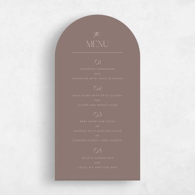 Brown Arch Wedding Menu - Papyrus