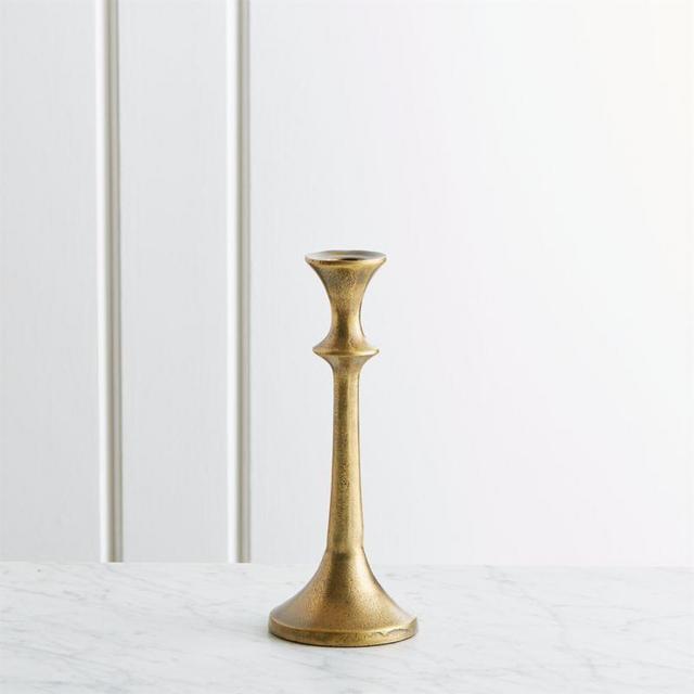 Emmett Antique Brass Taper Candle Holder 9.25"