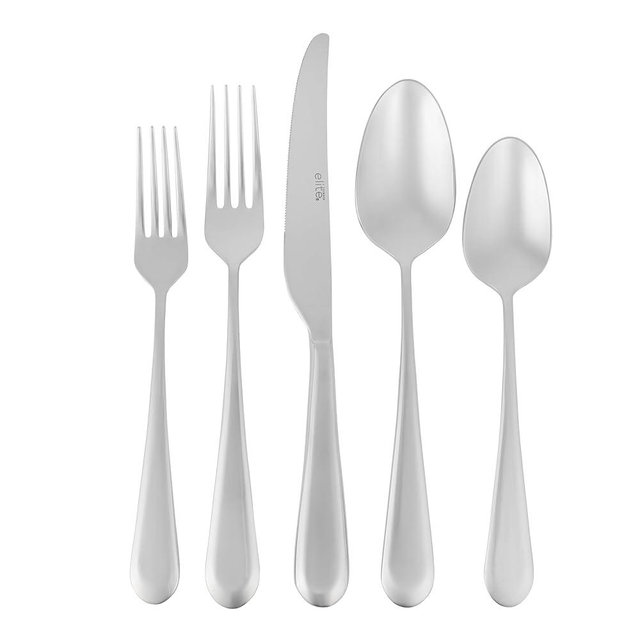 Gibson Elite 20 Piece Flatware Mirror Polish Silverware Set - Stainless Steel Utensils - Forks, Spoons, Knives