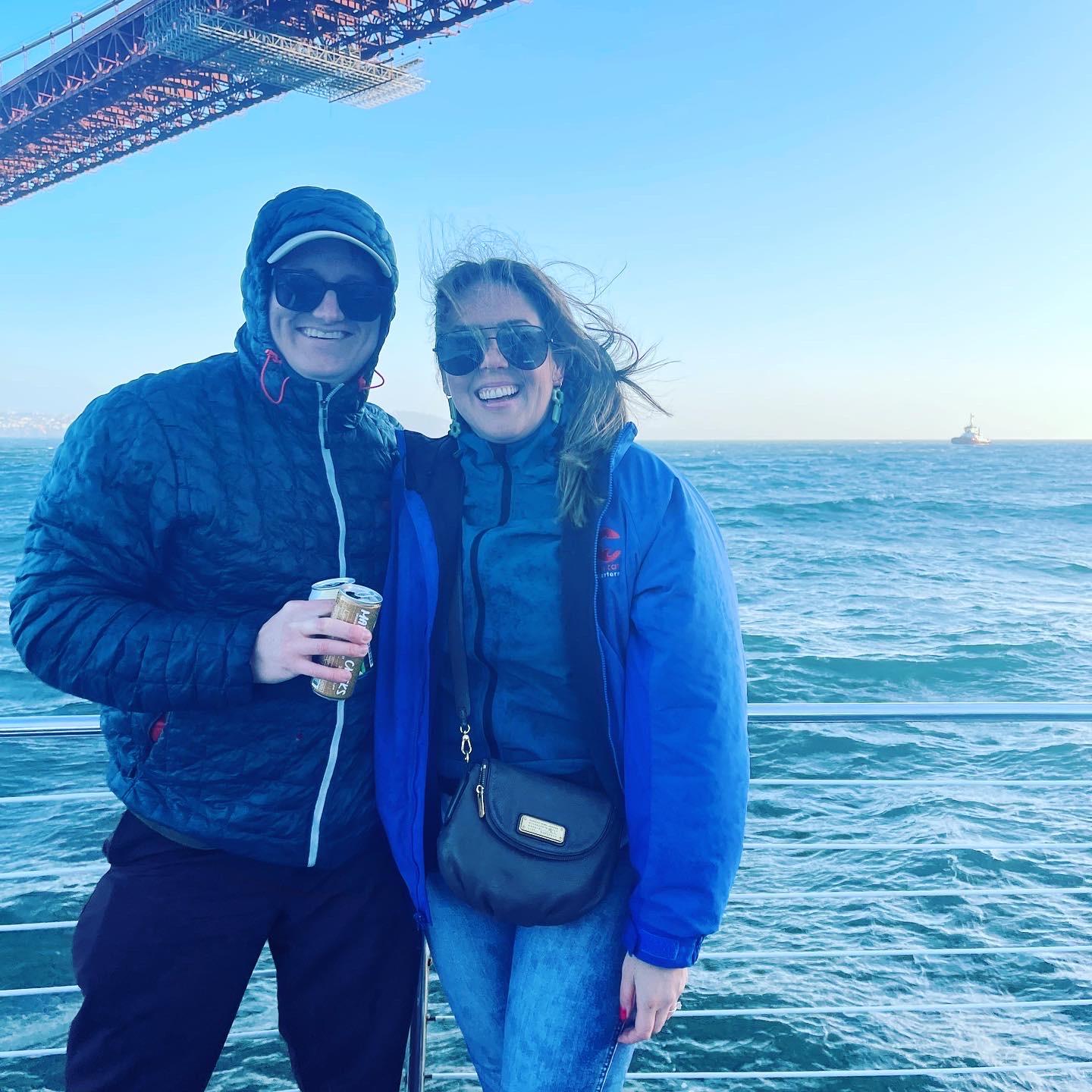 Sailing under the Golden Gate Bridge in San Francisco.