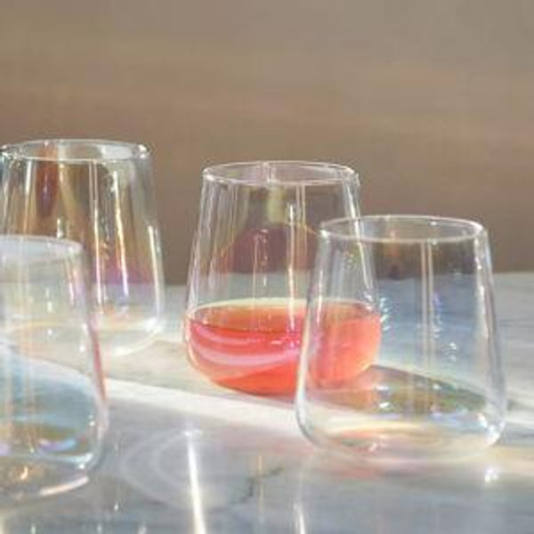 Morgan Stemless Wine Glasses, Set of 4 - Iridescent