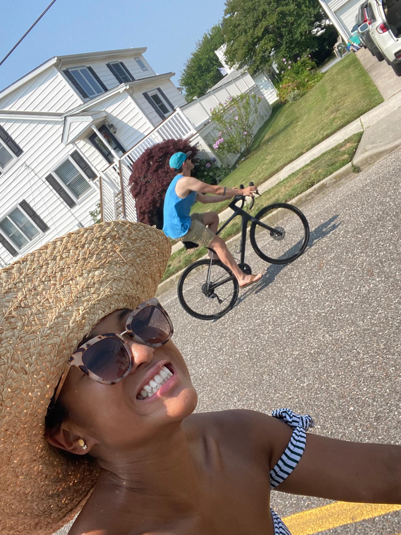 Riding bikes in sunny Cape May, NJ