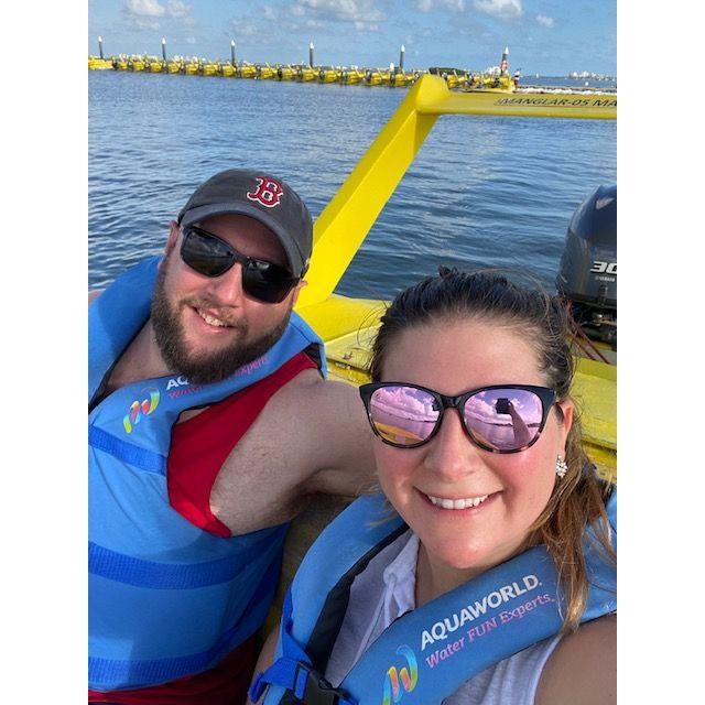 Cruising the lagoon in Cancun