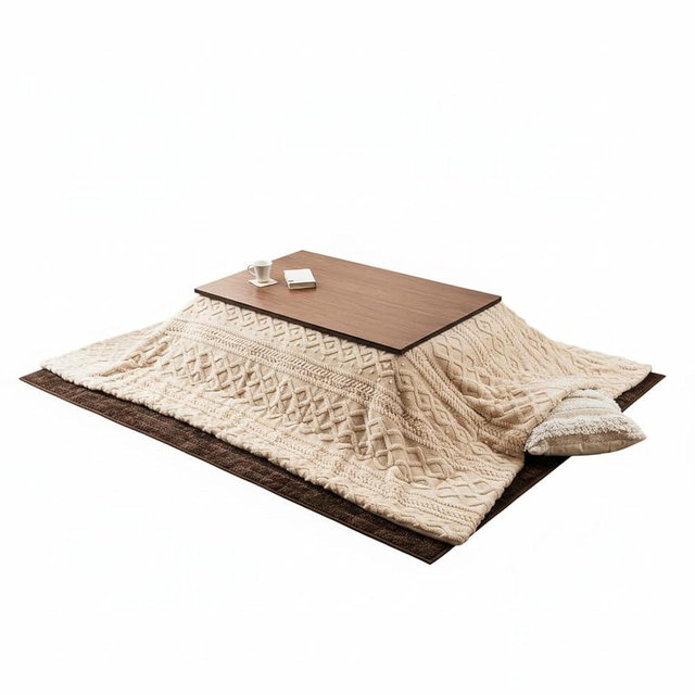 パレットライフ Palette Life Kotatsu Futon Blanket (Cover Only), 3D Pattern Jacquard Boa 74.8 x 94.5 inches (190 x 240 cm), Rectangle, Ivory