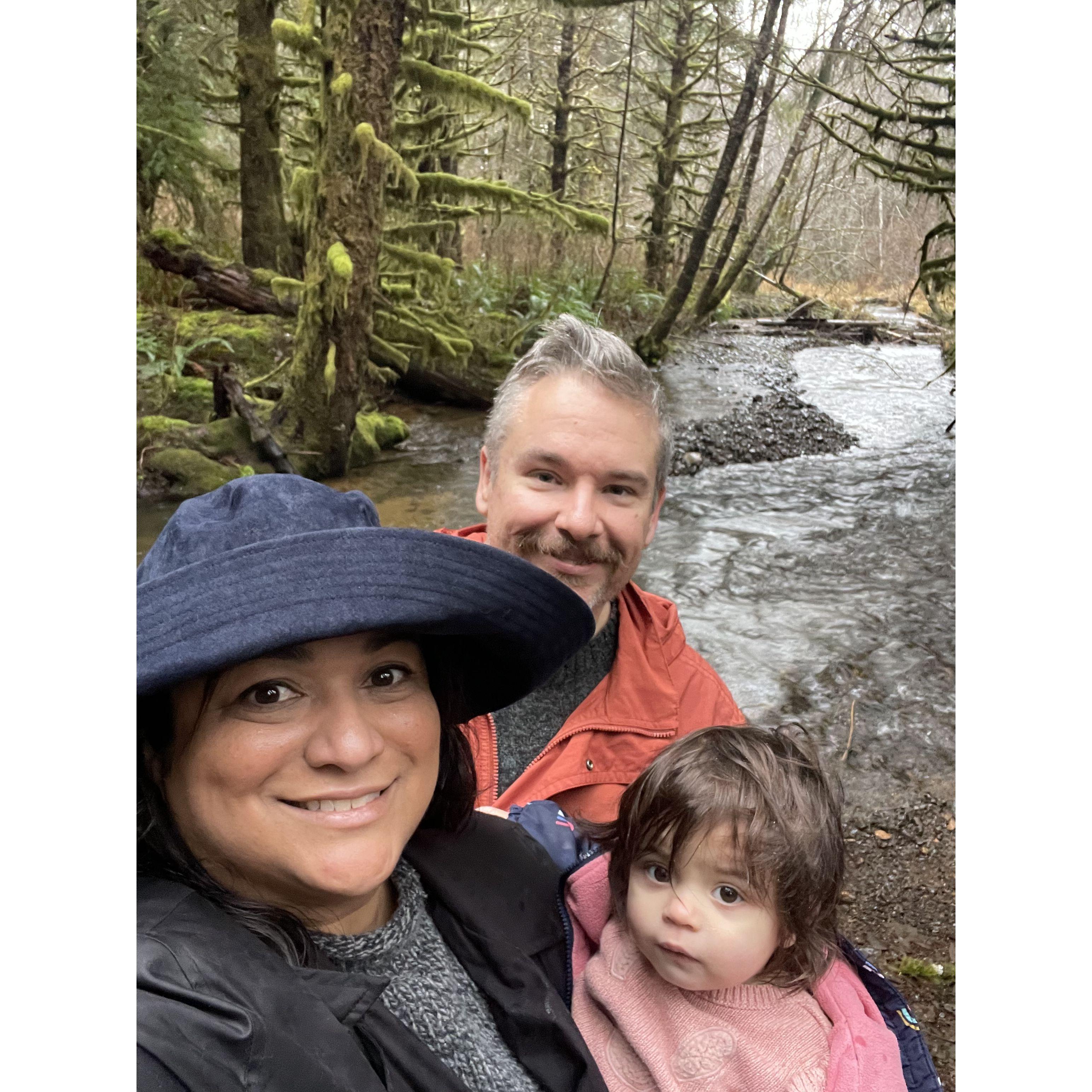 We snuck off into the woods before our wedding in front of family and made our promises by the river!