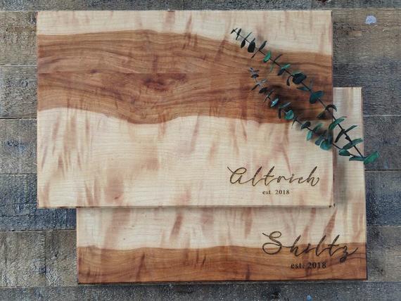 custom engraved cutting board / personalized cheese boards / couple cutting board wedding gift / custom personalized wedding gift host gift