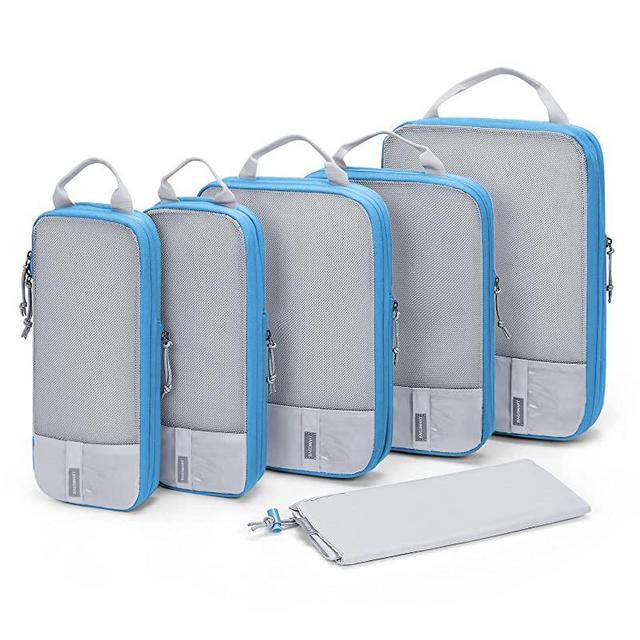 Compression Packing Cubes for Suitcases, BAGSMART 6 Set Travel Organizer Cubes for Travel Essentials, Expandable Luggage Suitcase Organizer Bags Set, Lightweight Packing Organizers as Travel Accessories for Women / Men