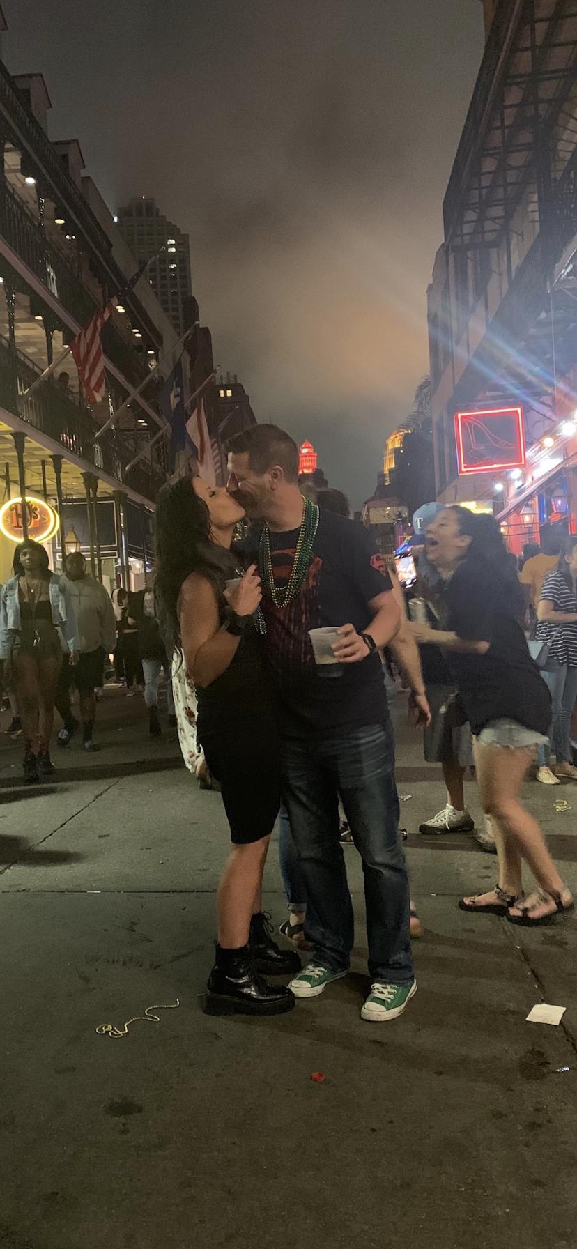 The original pic! A random stranger came up to them on Bourbon Street and asked to take their picture. “We’re the only 2 people on Bourbon Street” was the quote of the night in NOLA (so cheesy right)❤️
