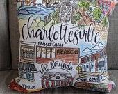 Charlottesville Pillow Watercolor |...