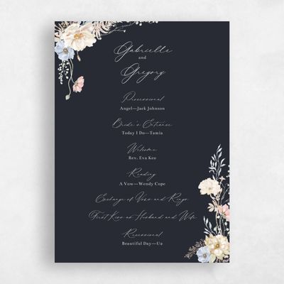 Ebony, Black Wedding Program - Almada