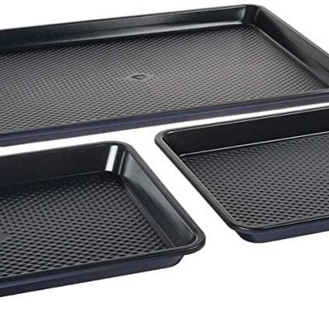 Blue Diamond Cookware Bakeware Premium Nonstick, Cookie Sheet, 3 Piece