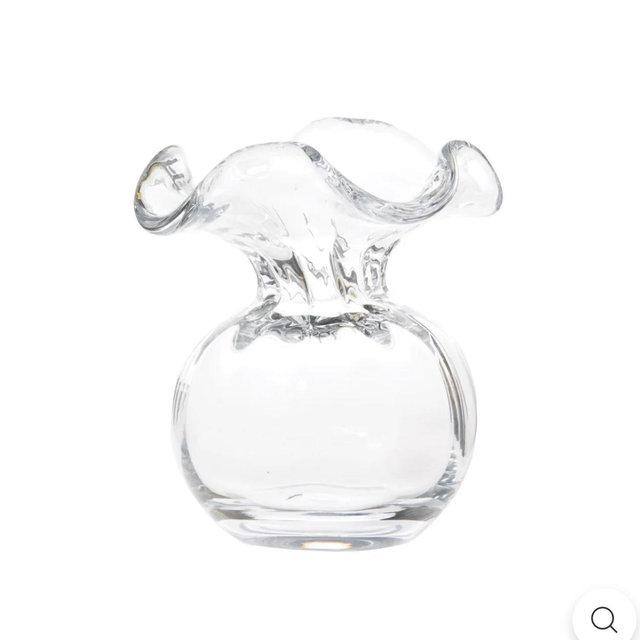 Hibiscus Glass Clear Bud Vase