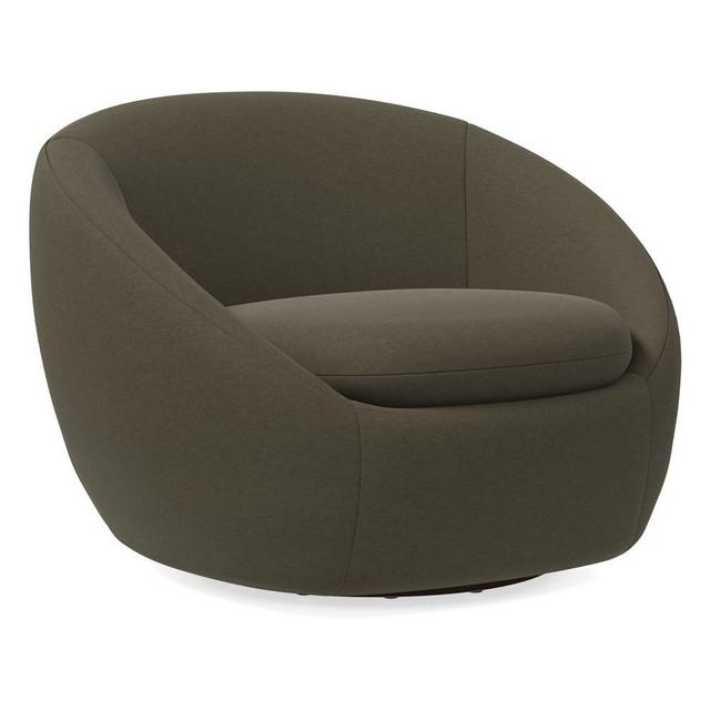 Cozy Swivel Chair, Poly, Performance Velvet, Dark Olive