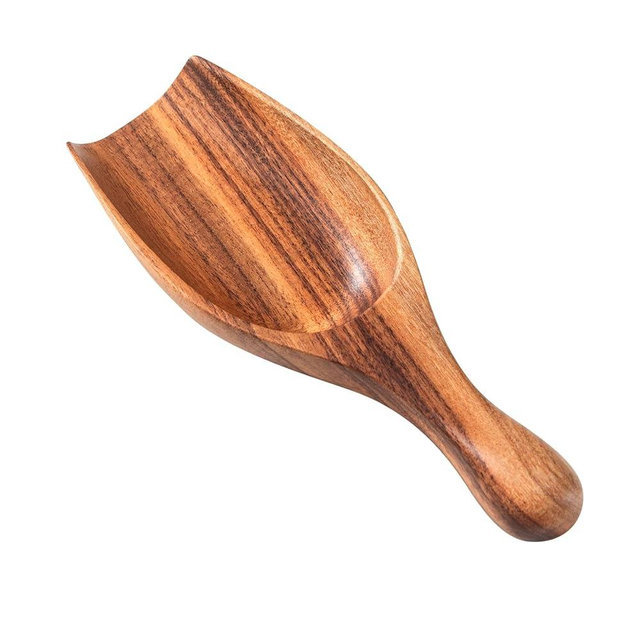 Wooden Coffee Scoop, 6.3 Inch Large Ground Coffee Scoop, Acacia Wood Wooden Scoop Coffee Spoons for Jars Canisters, Bath Salts, Tea, Sugar, Laundry Detergent