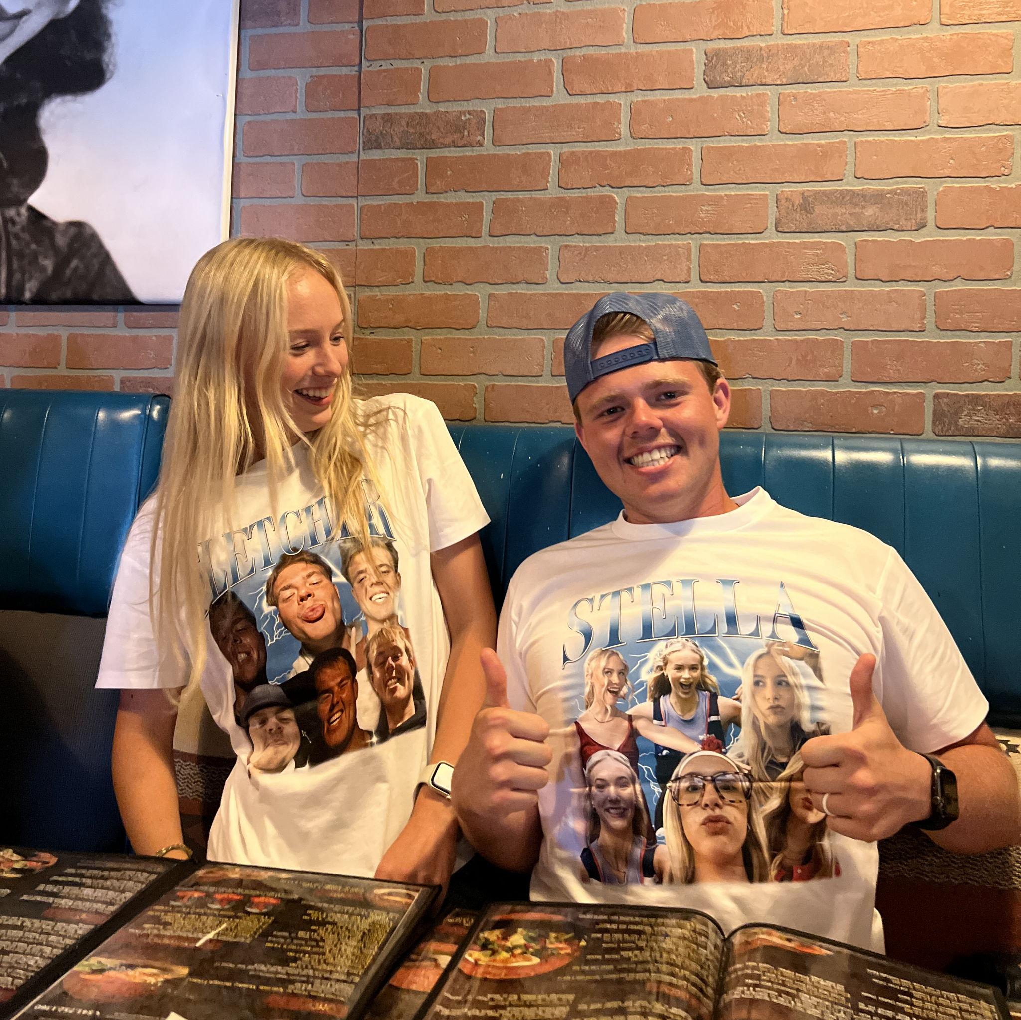 Stella made matching shirts for Fletchers 2oth birthday.