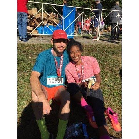 Aftermath of our first (and only for Marley) half marathon