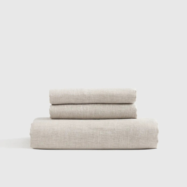 European Linen Fitted Sheet Set - King