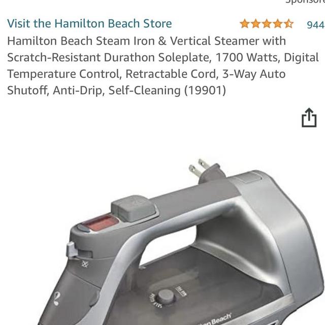 Hamilton Beach Steam Iron & Vertical Steamer (19901)