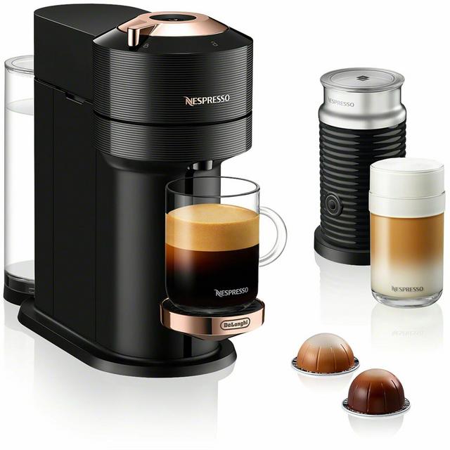 Nespresso Vertuo Next Coffee and Espresso Machine Bundle with Aeroccino Milk Frother by De'Longhi