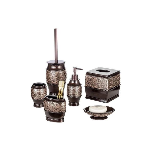 Creative Scents Dublin Brown 6-Piece Bathroom Accessories Set