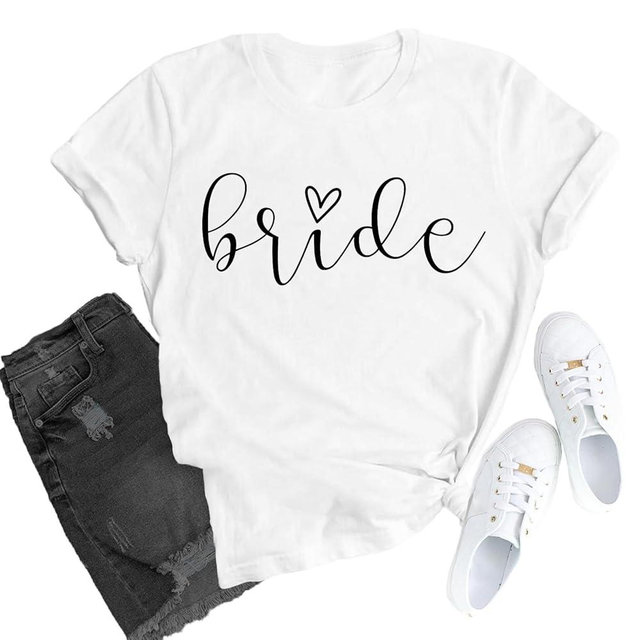 TUPOSU Team Bride Shirts for Women Bridesmaid T-Shirt Bachelorette Party Tee Tops