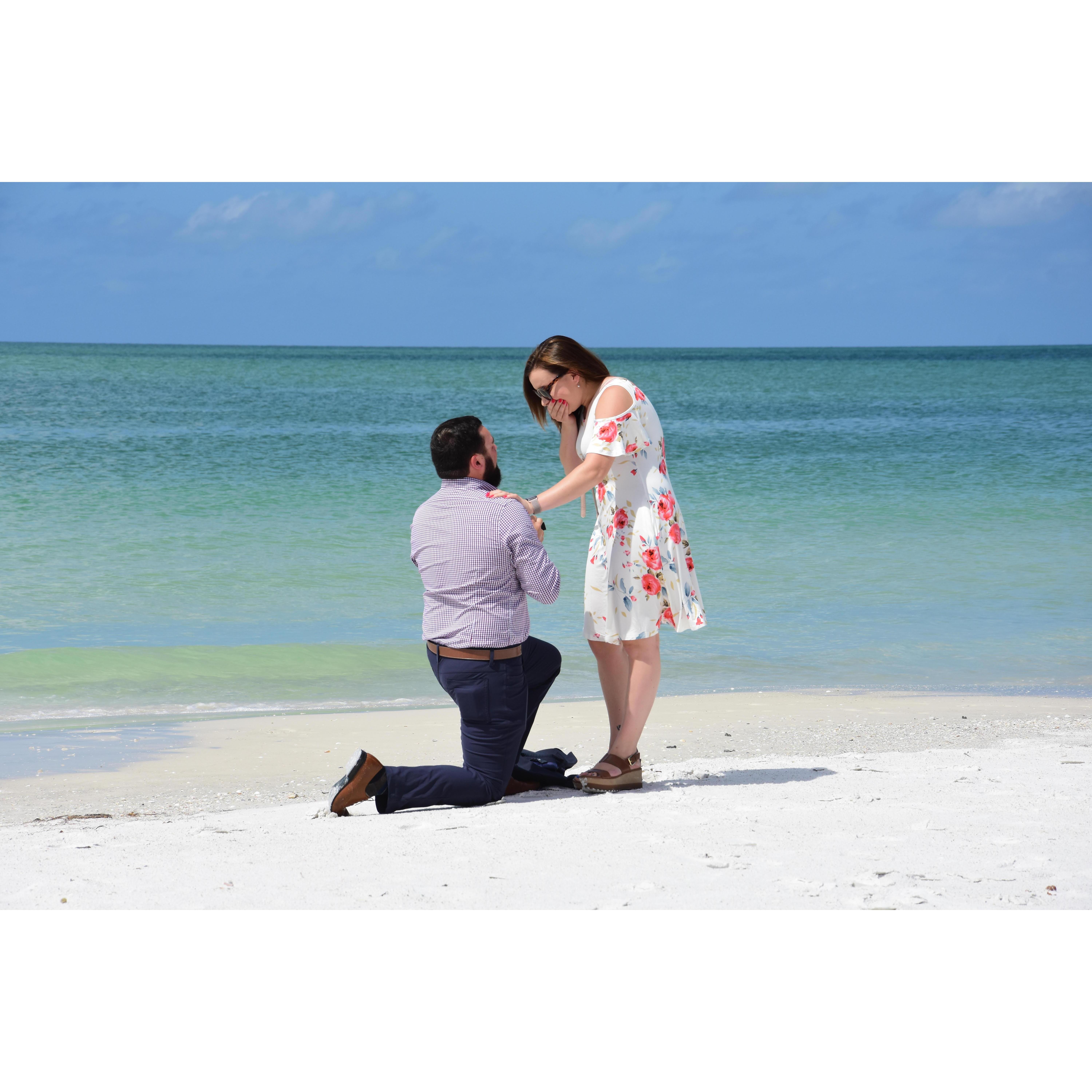 The day we got engaged on Anna Maria Island! Hurricane Dorian held off a few days just for us!