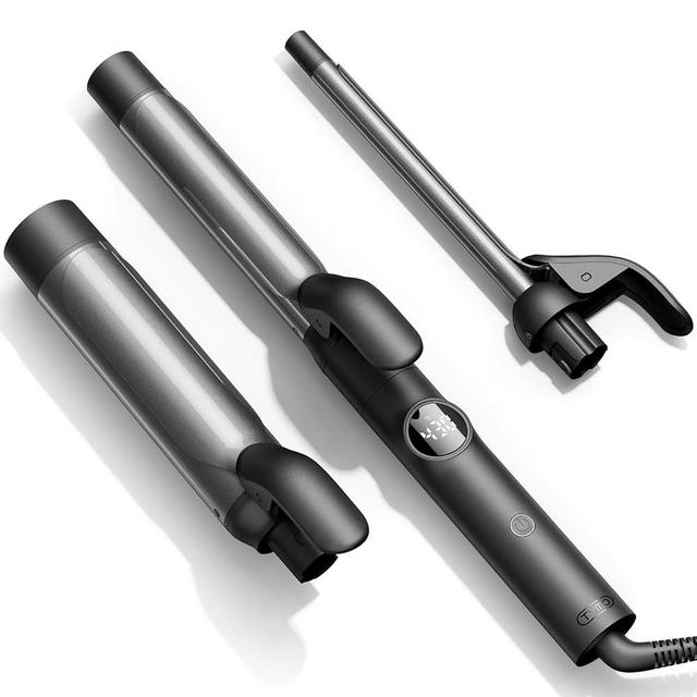 TYMO Curling Iron Set - 3 in 1 Ceramic Hair Curler 1/2, 1, 1 1/2 Inch, Professional Ionic Curling Wand for Travel, Fast Heating, 5 Temps & Dual Voltage for Shiny Defined Curls to Beach Waves