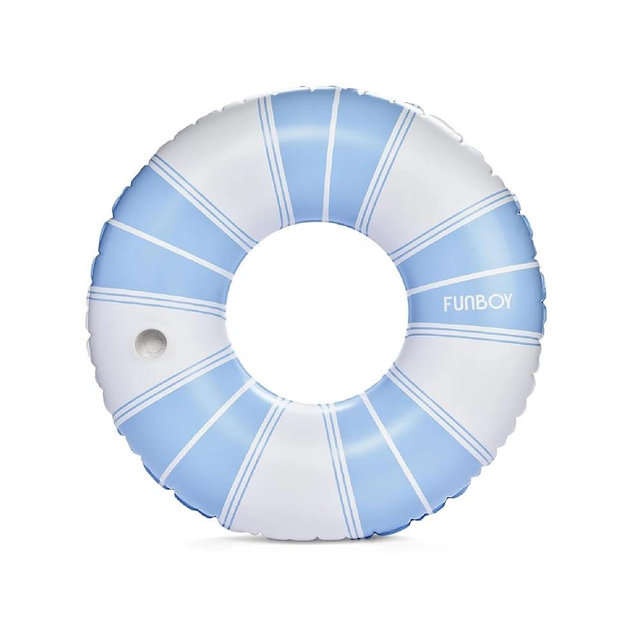 FUNBOY Giant Vintage Stripe Inflatable Pool Float with Cup Holder 48" Pool Float for Adults Inner Tube Pool Toys Swim Rings Swimming Pool Accessories & Pool Lounger Float for Pool Party & Summer