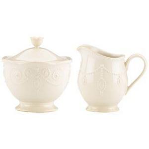 Lenox Dinnerware, French Perle Sugar and Creamer Set