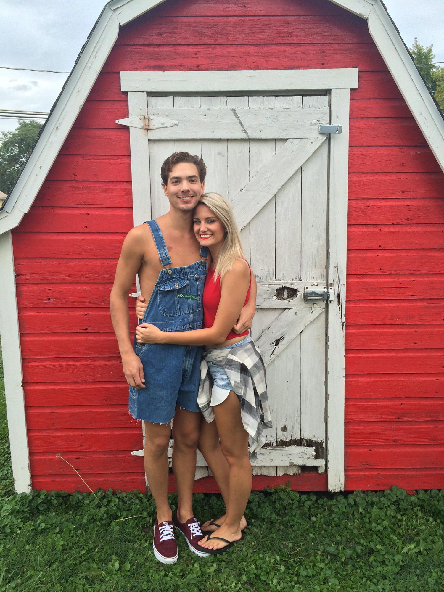 Our first photo together in front of THE red barn in my Bottoms House backyard :)
September 2016