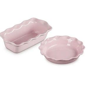 Heritage Pie Dish and Fluted Loaf Pan Set - Chiffon Pink