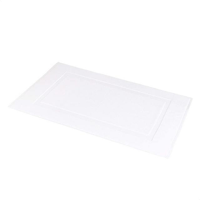 Amazon Basics Banded Bathroom Bath Rug Mat - 20 x 31 Inch, Bright White