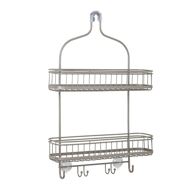 Zenna Home Extra Wide Shower Caddy, Satin Nickel