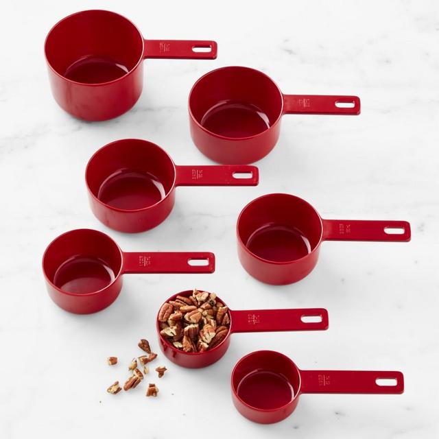 Williams Sonoma Round Melamine Measuring Cups, Set of 7, Red