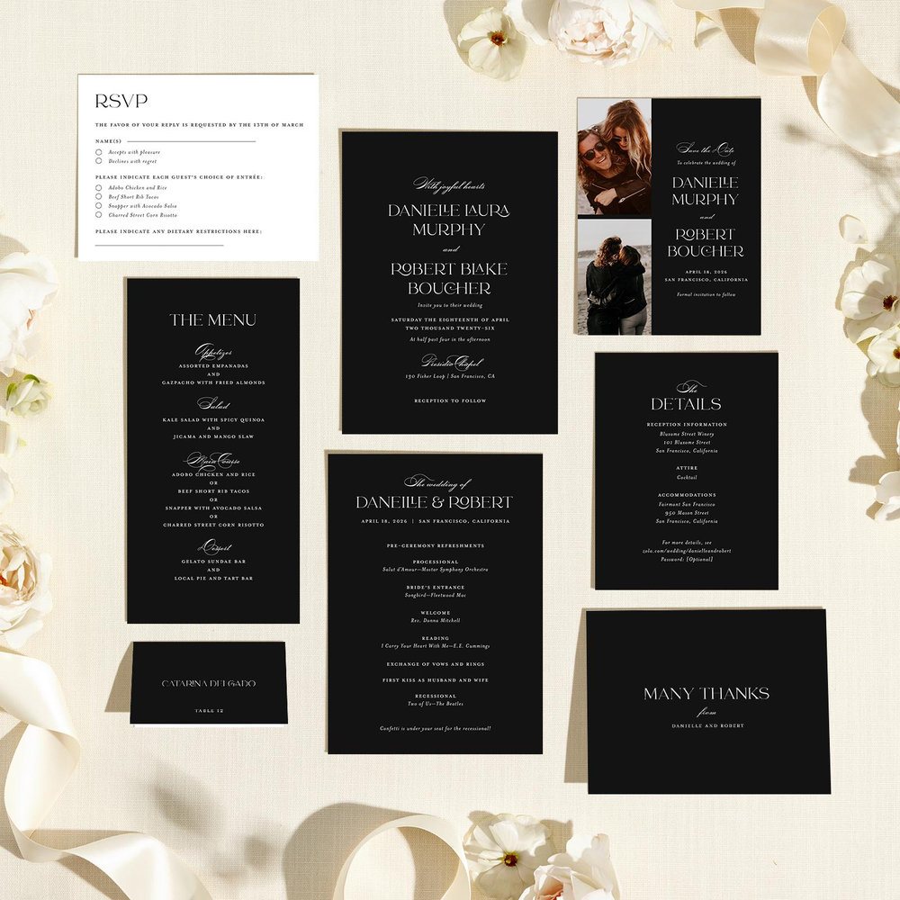 Hilltone Multiphoto | Black | Zola Save The Dates