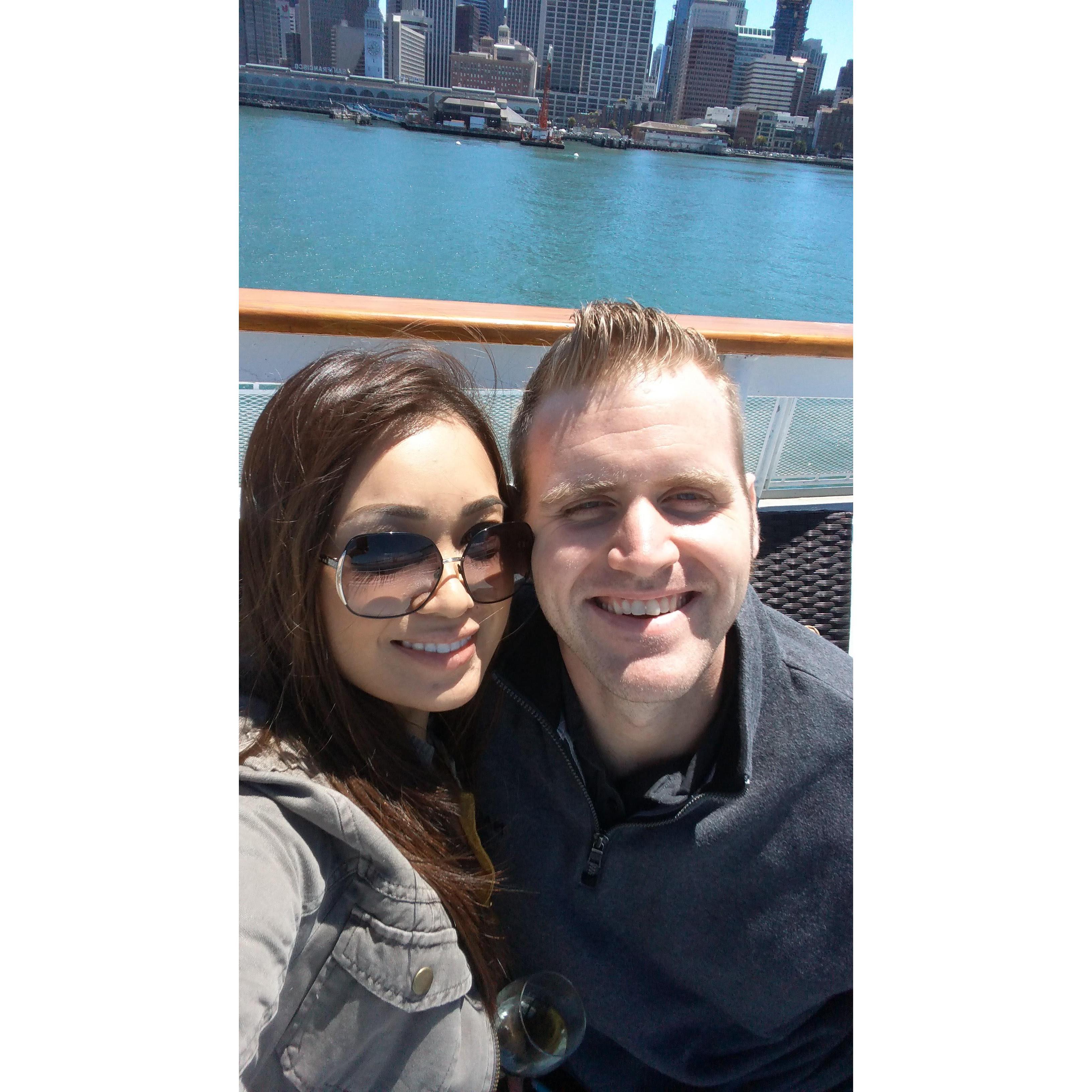 Outside deck on the Hornblower champagne brunch!