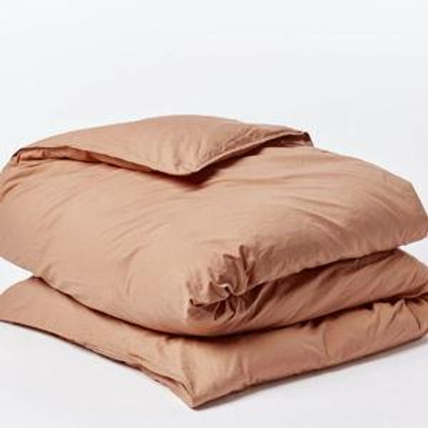 Organic Crinkled Percale Duvet Cover - Ginger (Full/Queen)