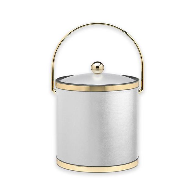 Kraftware™ Sophisticates White 3-Quart Ice Bucket with Acrylic Cover in Polished Gold
