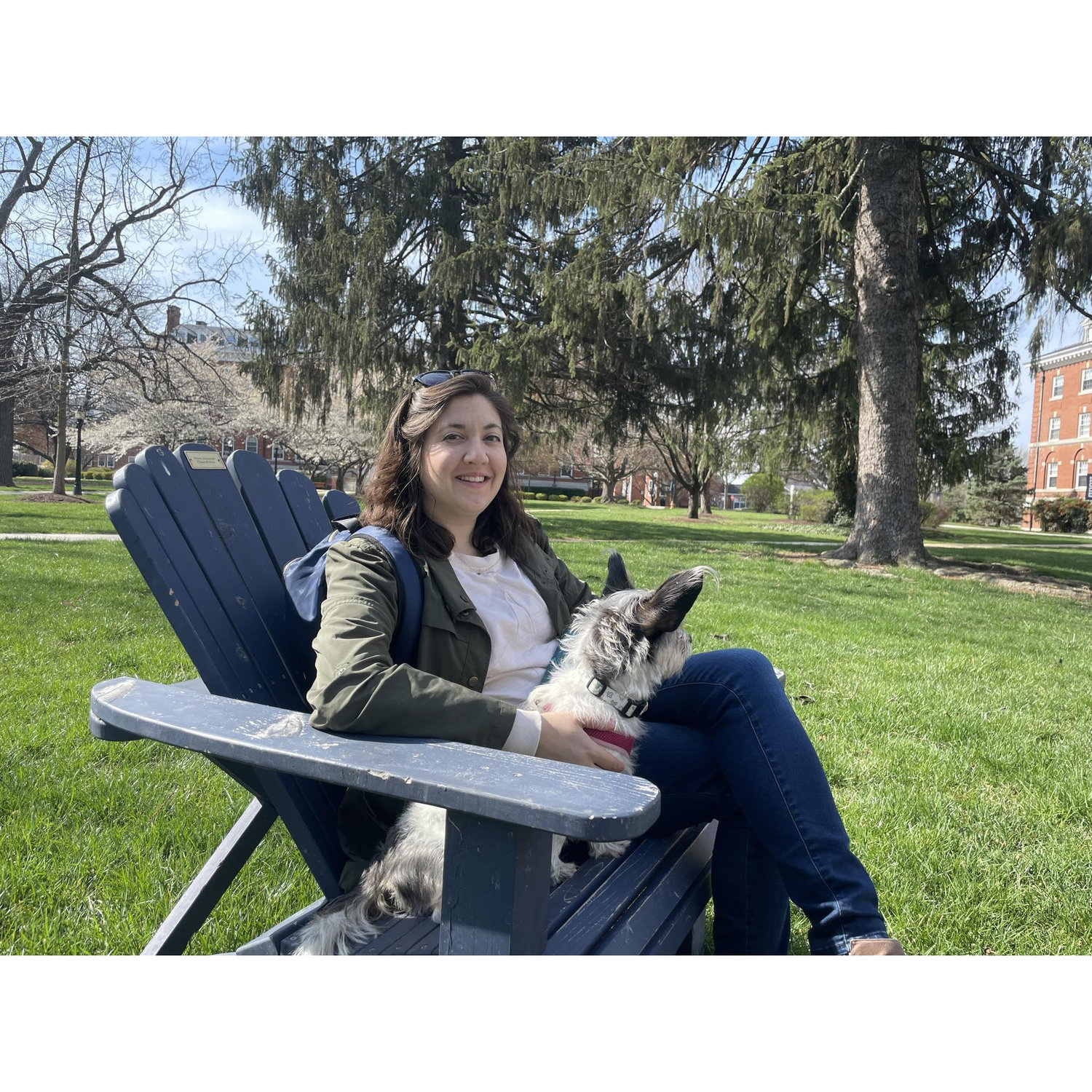 Amy and Kevin took their puppy Clover to Frederick, MD and enjoyed Hood College's campus.