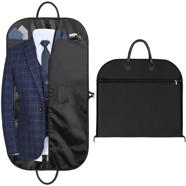 43" Suit Bags for Men Travel, Travel Garment Bag Carry on, Durable Thick Oxford Fabric Suit Carrier with 5 Zipper Pockets and 2 Carry Handles mens garment bag for suits