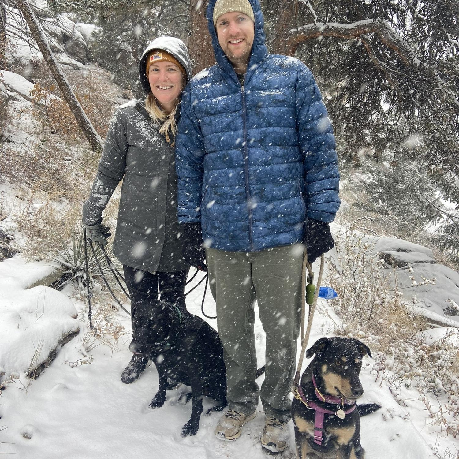 Snowy hikes with the pups